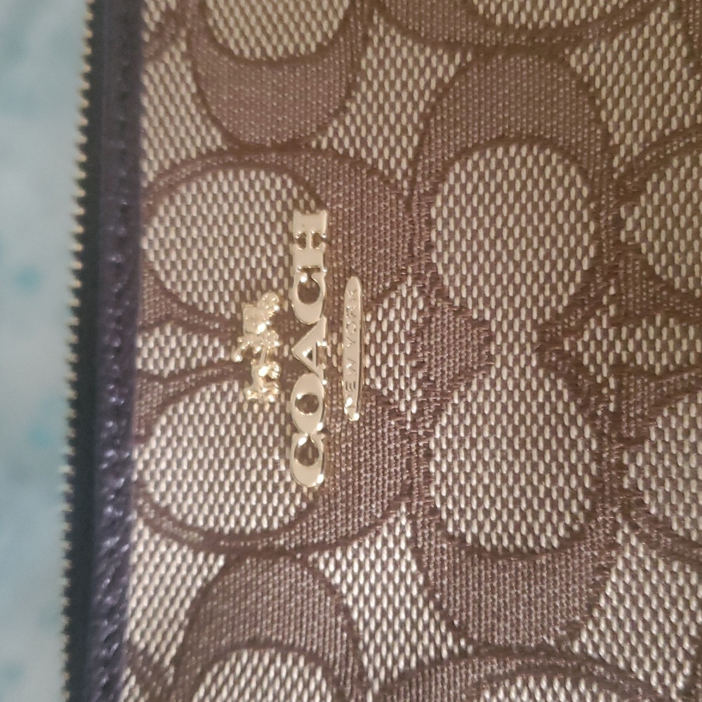 Coach Brown Signature Wristlet - Picture 2 of 4